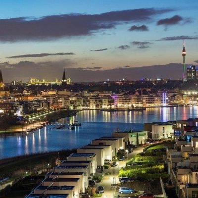 Picture of Dortmund at dusk and beautiful lighting