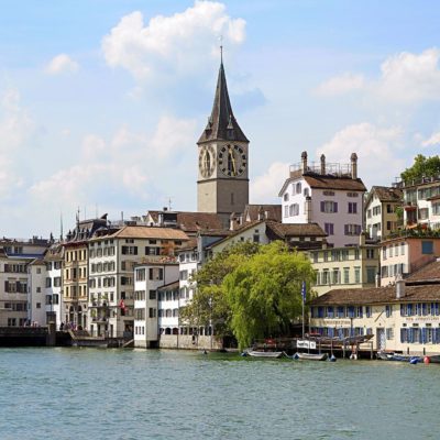 Picture of Zurich with beautiful church tower