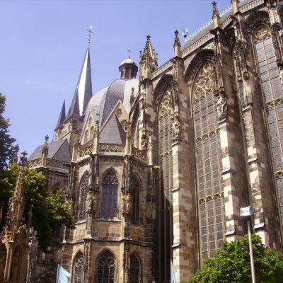 View from below of Aachen Cathedral