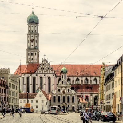 View into the old town of Augsburg