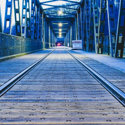 Railway bridge in Hagen in the morning light