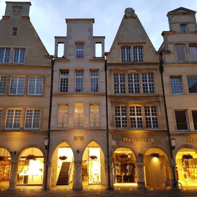 Old town flair with narrow little houses in Münster